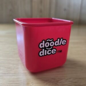 Doodle Dice Red Plastic Shaker Cup 2005 Replacement Game Pieces Parts